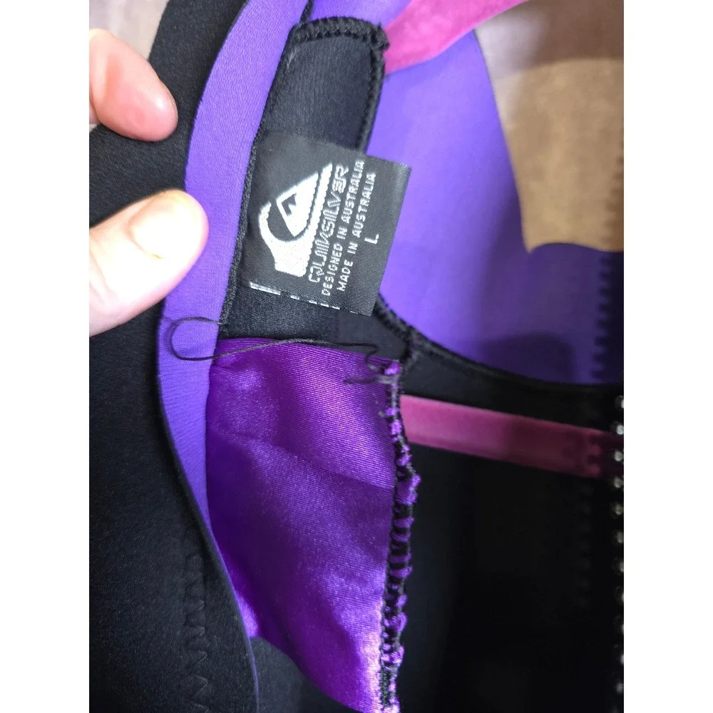 Quiksilver Shorty Wetsuit Purple Black‎ Short Sleeve Size L